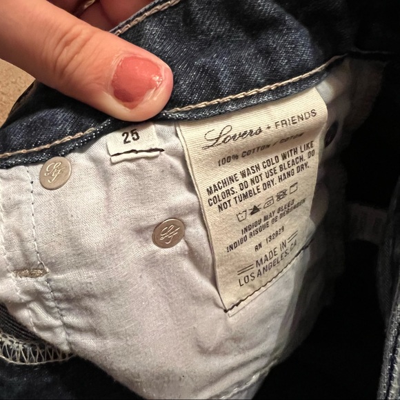 Lovers + Friends Dylan Magnolia Wash Distressed Denim Shorts - Picture 3 of 4